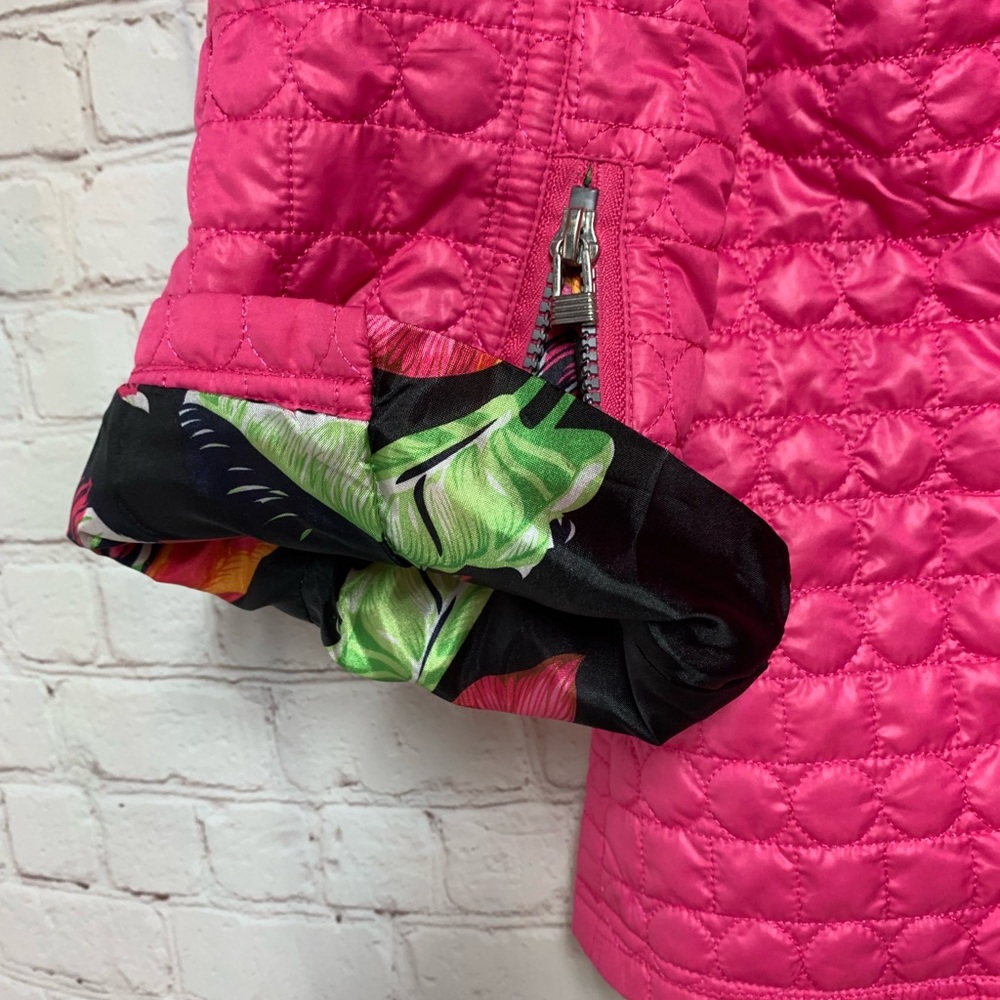 UBU Hot Pink Quilted Floral Jacket Size S 40” - Picture 6 of 10